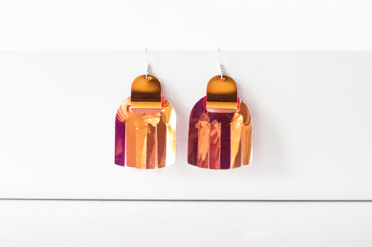 Leather Earrings / Fringies / Hot Pepper Jelly