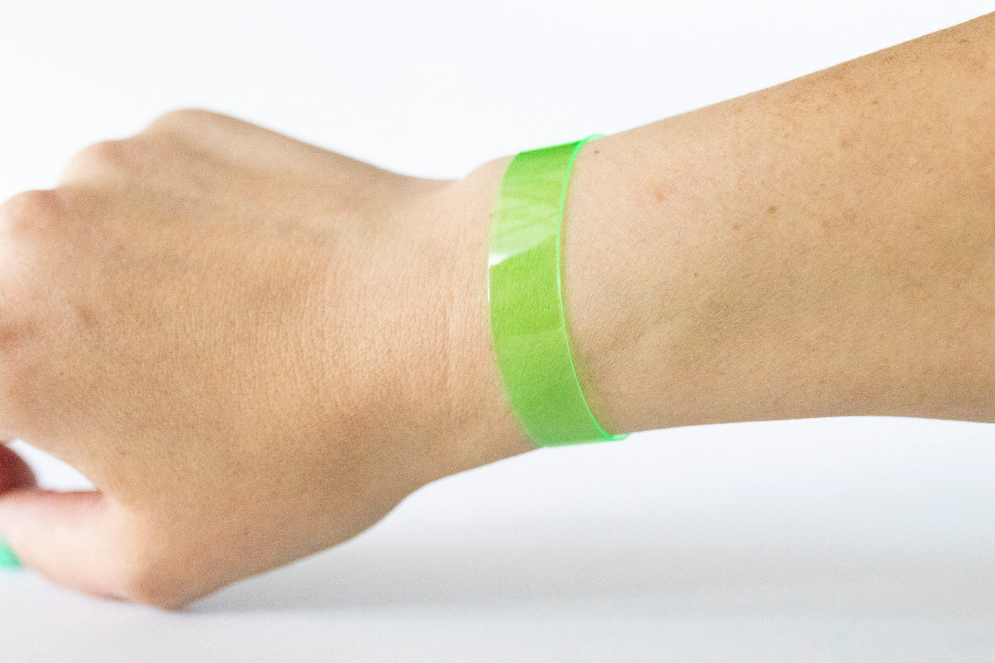 Leather Bracelet / Skinny Slim Cuff / Lime Jelly