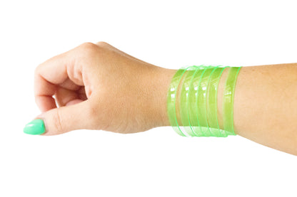 Leather Bracelet / Original Sliced Cuff / Lime Jelly