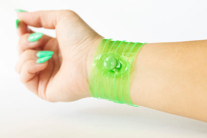 Leather Bracelet / Original Sliced Cuff / Lime Jelly