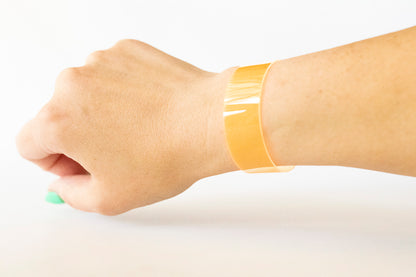 Leather Bracelet / Slim Cuff / Orange Marmalade