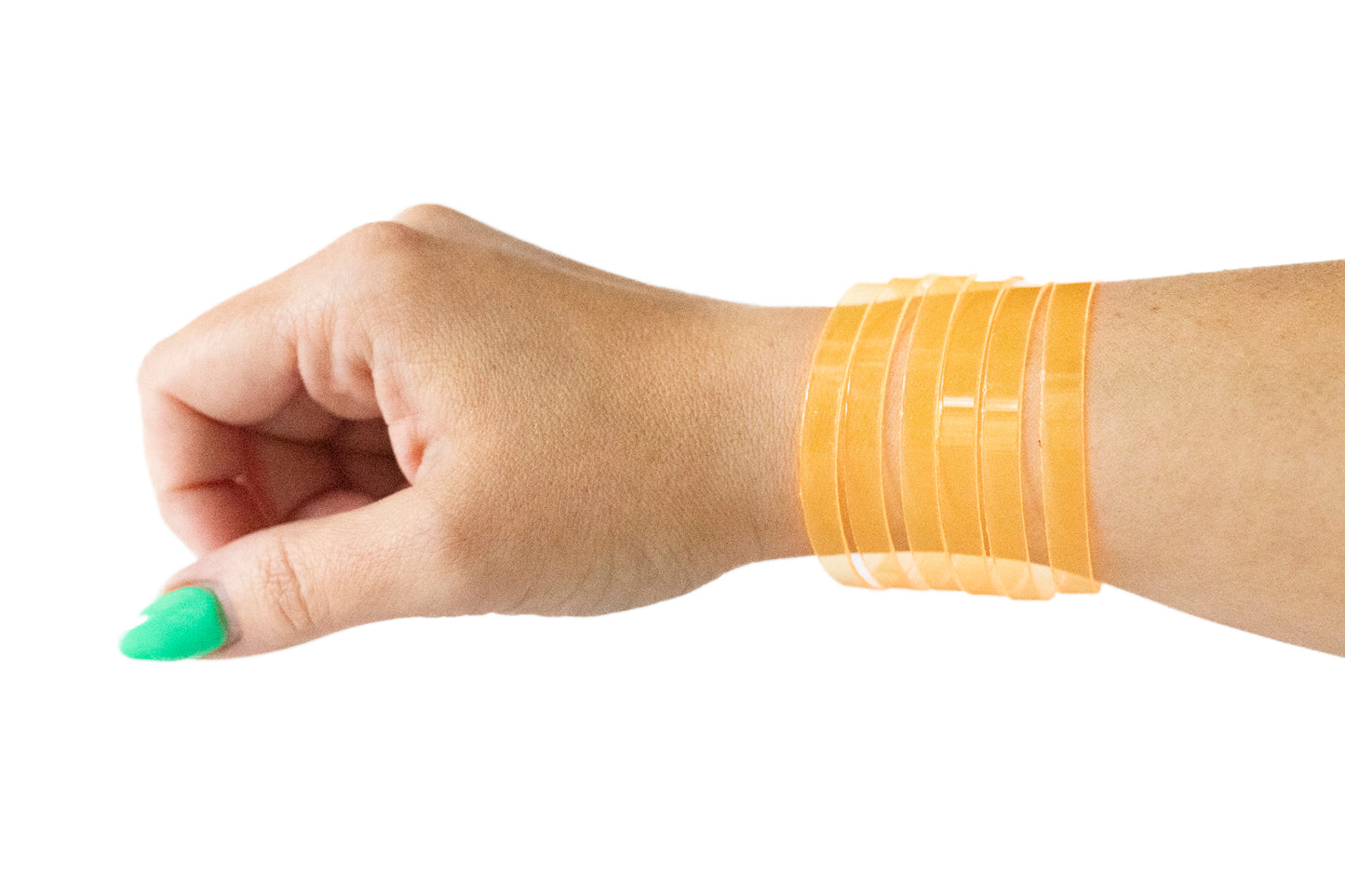 Leather Bracelet / Original Sliced Cuff / Orange Marmalade