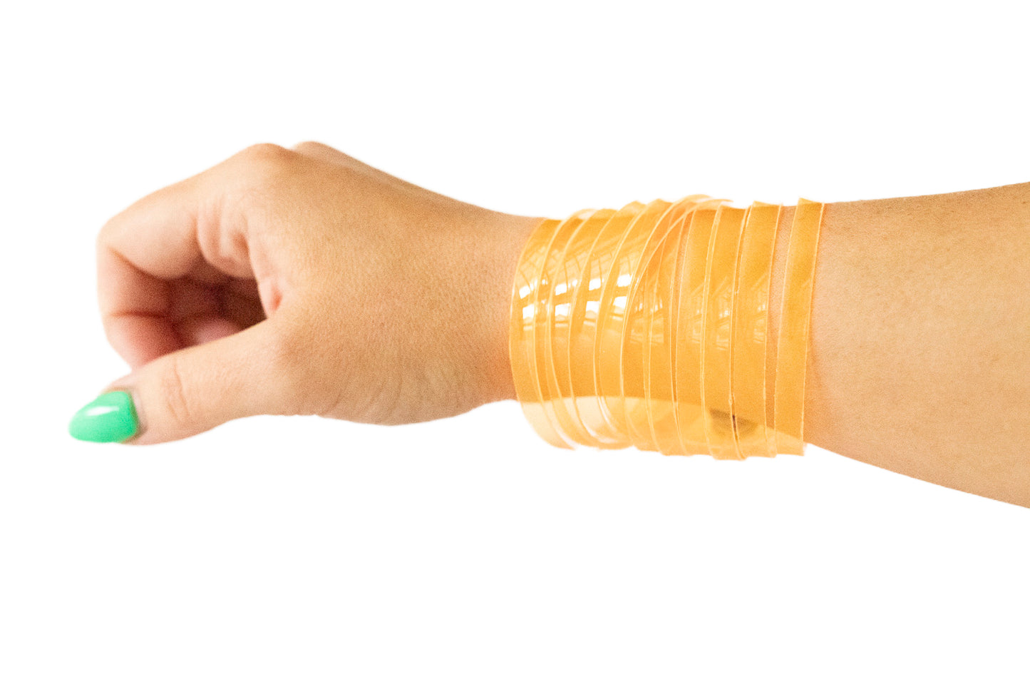 Leather Bracelet / Original Sliced Wrap Cuff / Orange Marmalade