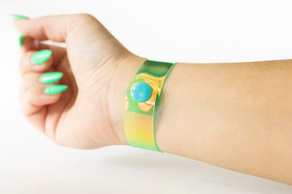 Leather Bracelet / Slim Cuff / Limon Jelly