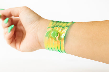 Leather Bracelet / Original Sliced Cuff / Limon Jelly