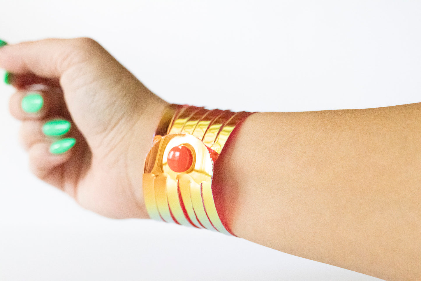 Leather Bracelet / Original Sliced Cuff / Hot Pepper Jelly