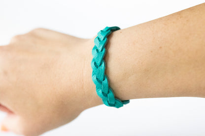 Braided Leather Bracelet / Tropical Waters