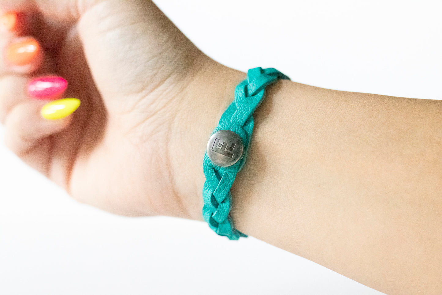 Braided Leather Bracelet / Tropical Waters