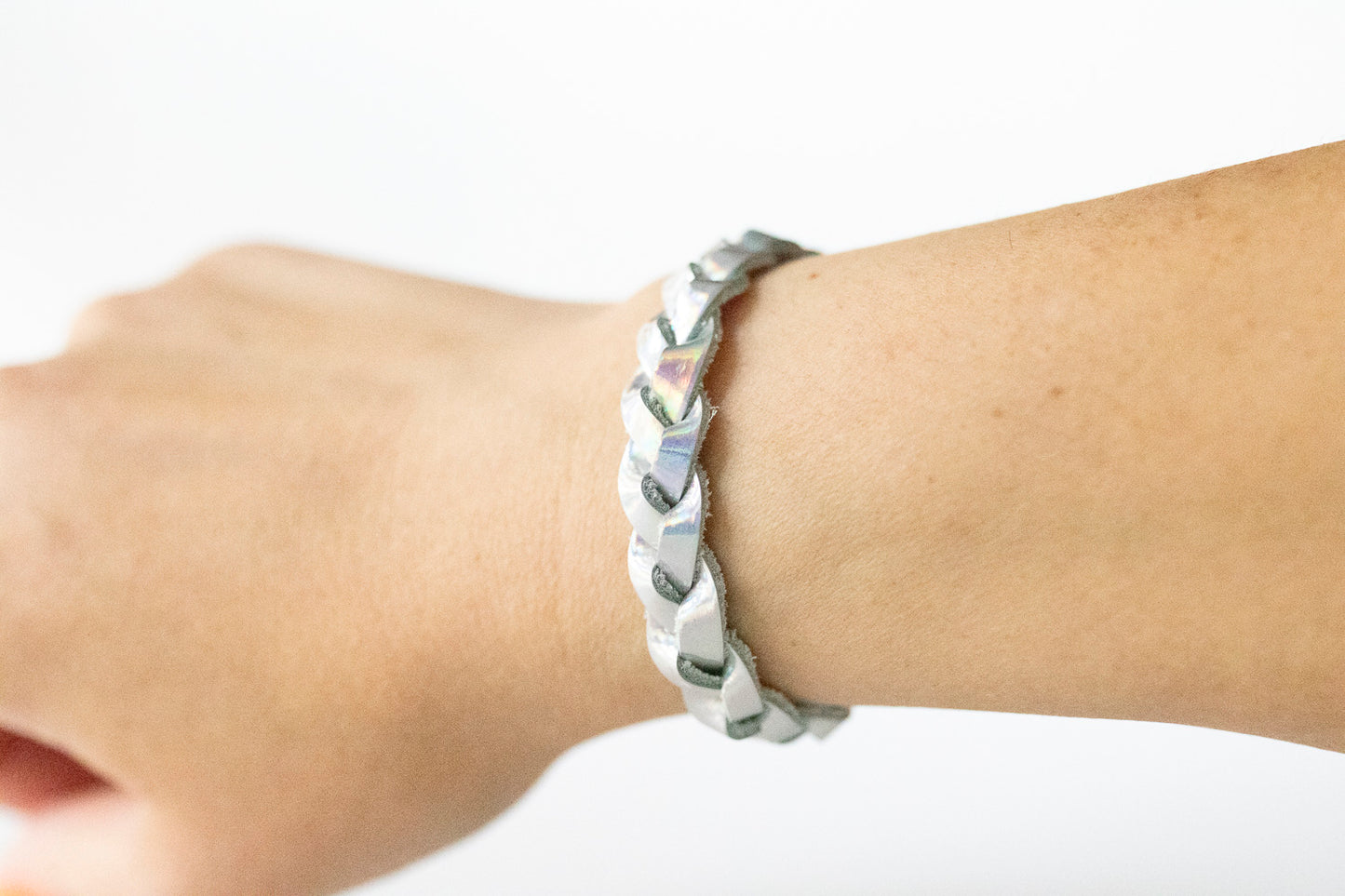 Braided Leather Bracelet / Rainbowy