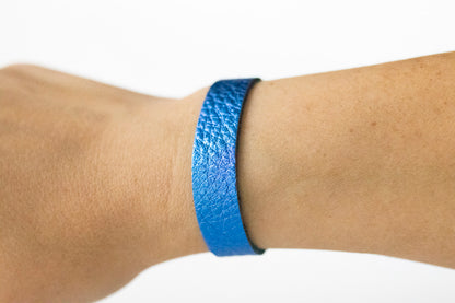 Leather Bracelet / Skinny Slim Cuff / Soft Royal