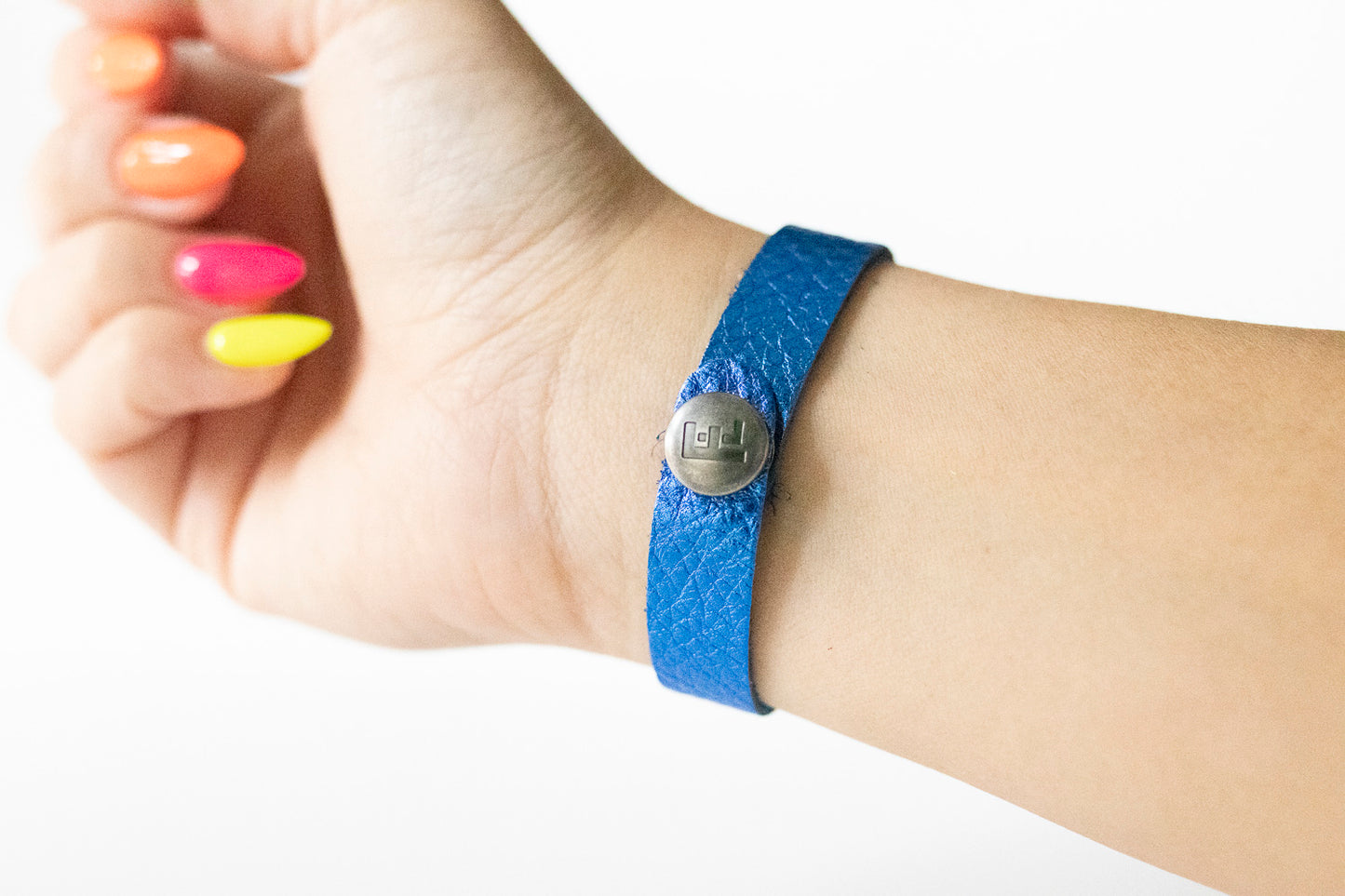 Leather Bracelet / Skinny Slim Cuff / Soft Royal