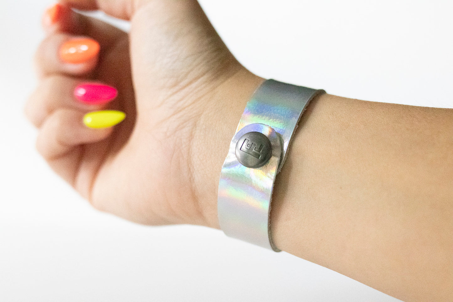 Leather Bracelet / Slim Cuff / Rainbowy