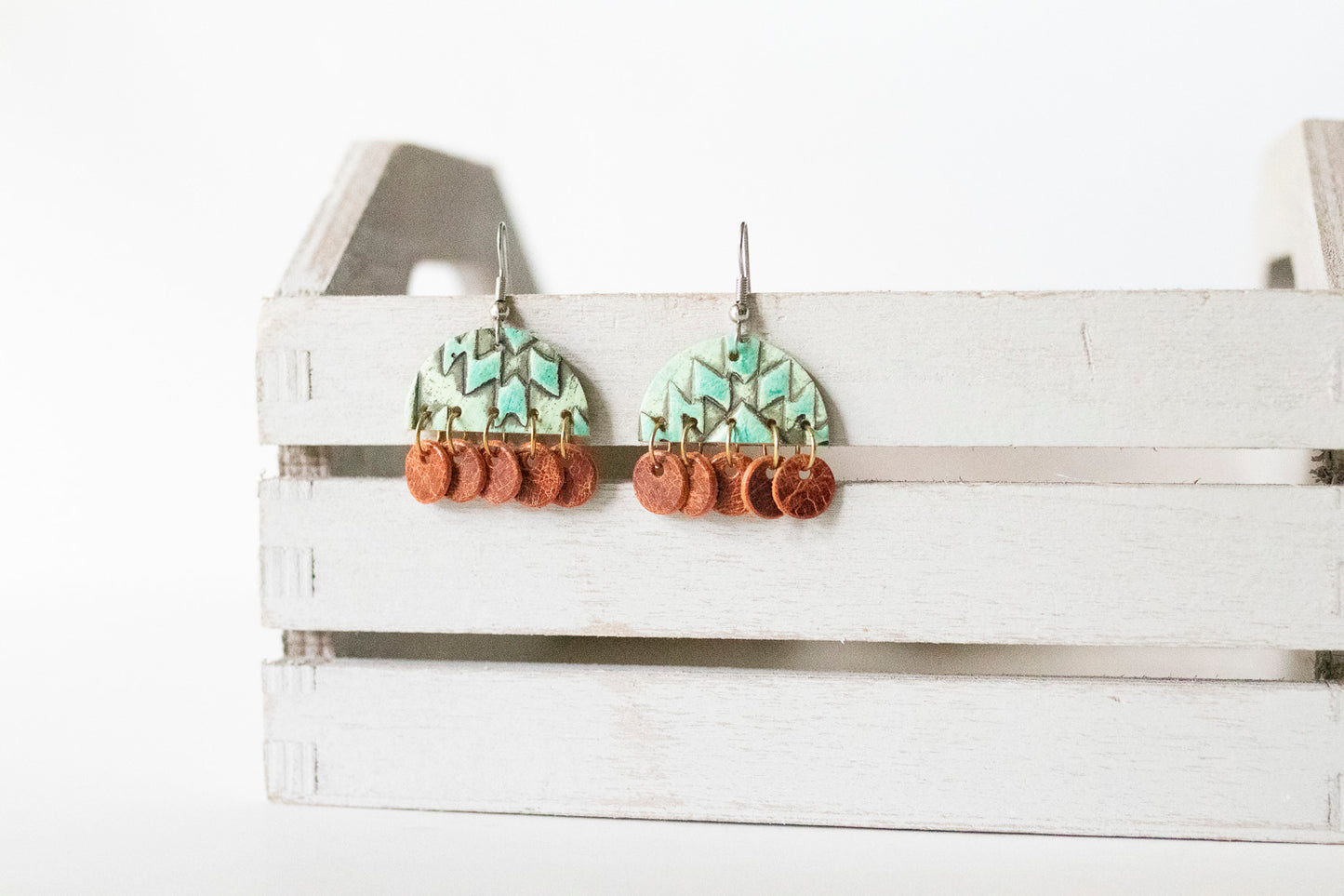 Leather Earrings / Isabella / Arizona Turquoise