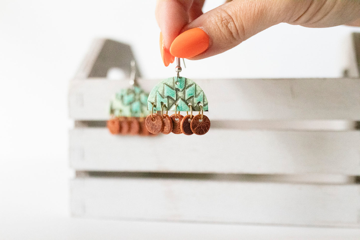 Leather Earrings / Isabella / Arizona Turquoise