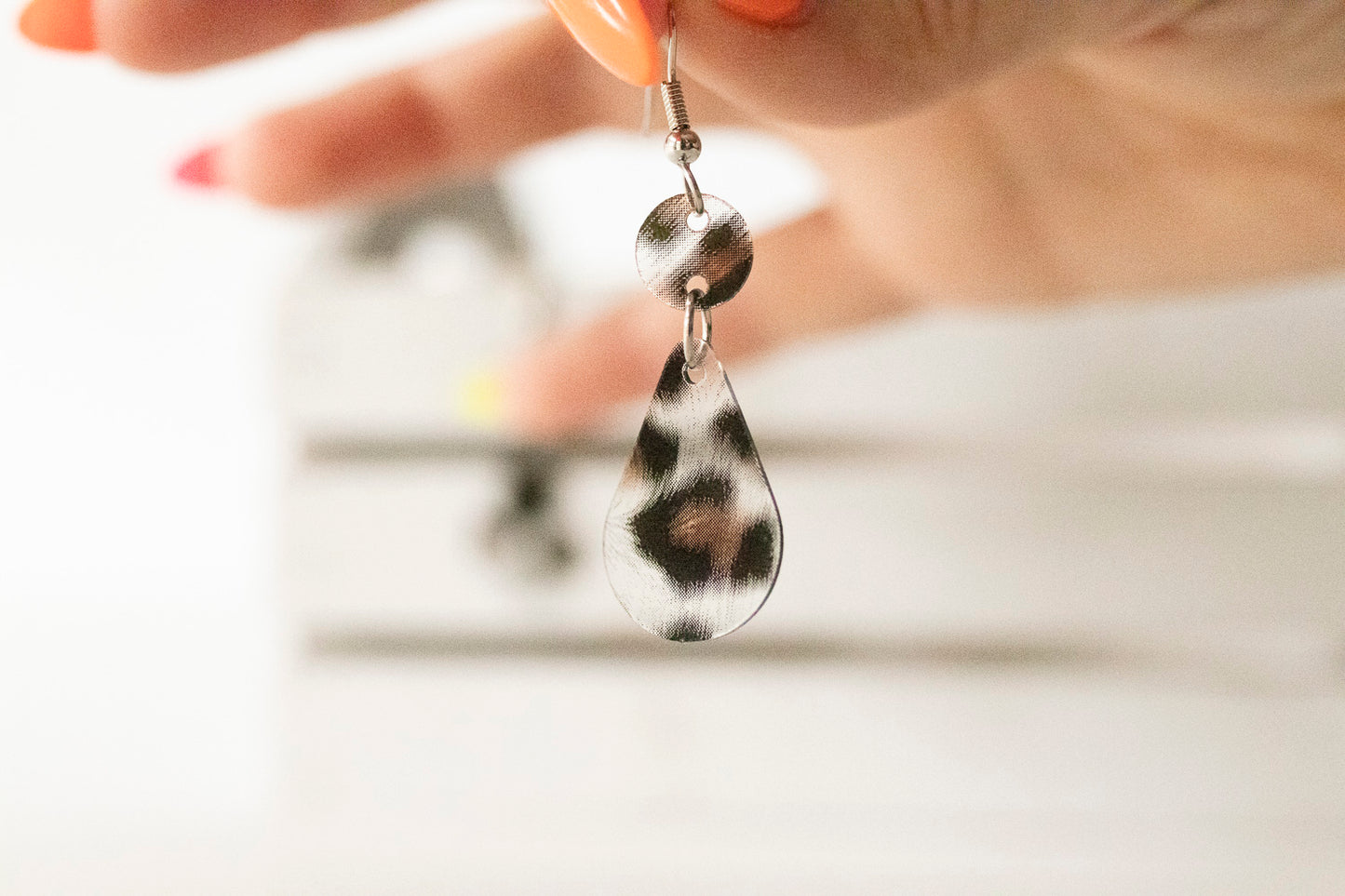 Jelly Earrings / Droplets / Spotted Leopard Jelly