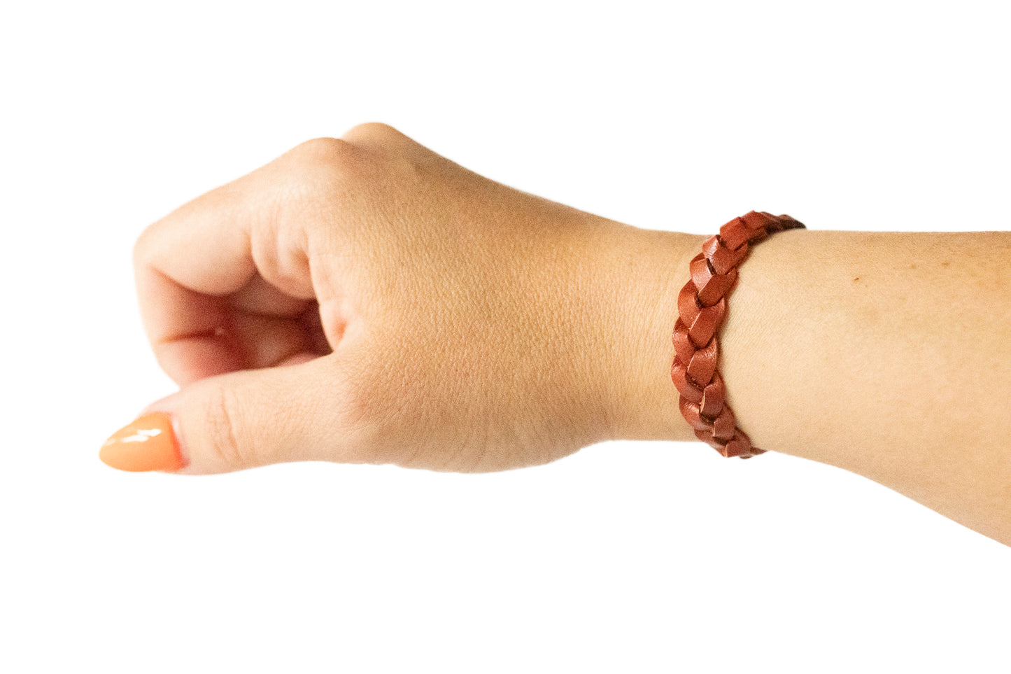 Braided Leather Bracelet / Autumn Fire