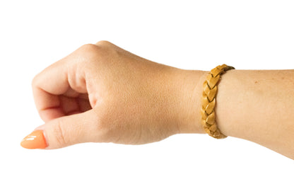 Braided Leather Bracelet / Honey