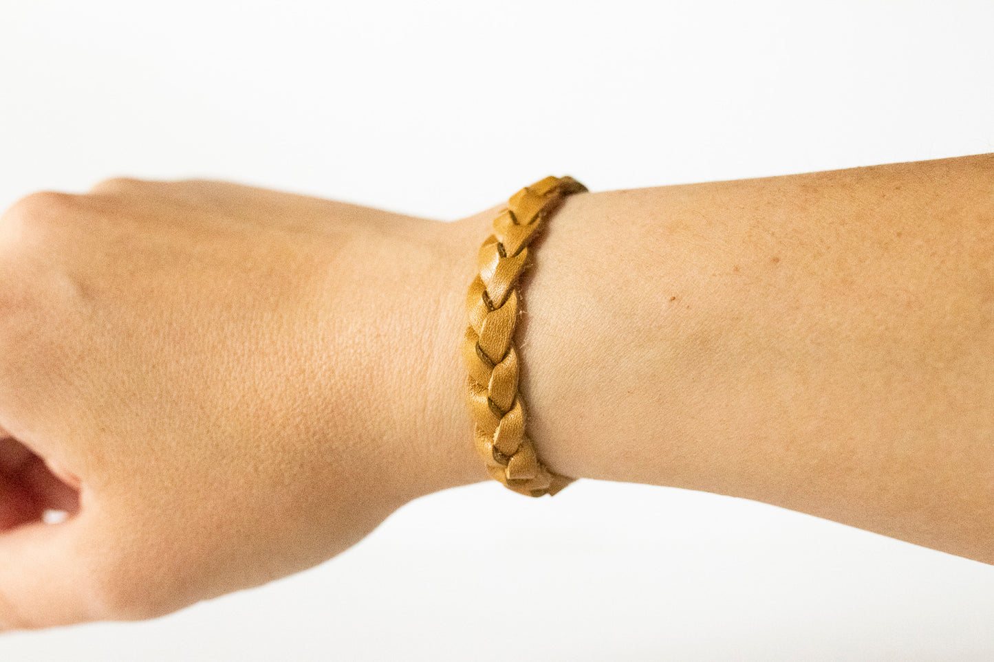 Braided Leather Bracelet / Honey