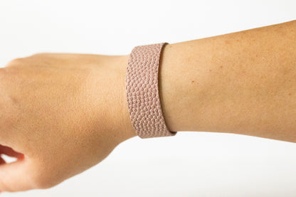 Leather Bracelet / Slim Cuff / Mauve Bubbles