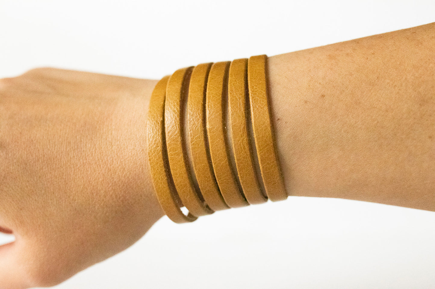 Leather Bracelet / Original Sliced Cuff / Honey