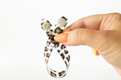 Leather Bracelet / Skinny Slim Cuff / Spotted Leopard Jelly