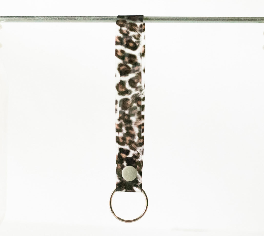 Jelly Wristlet Keychain / Snap Loop / Spotted Leopard Jelly