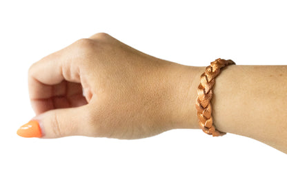 Braided Leather Bracelet / Frosted Ginger