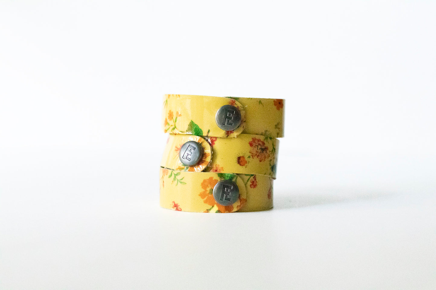 Leather Bracelet / Slim Cuff / Autumn Botanical