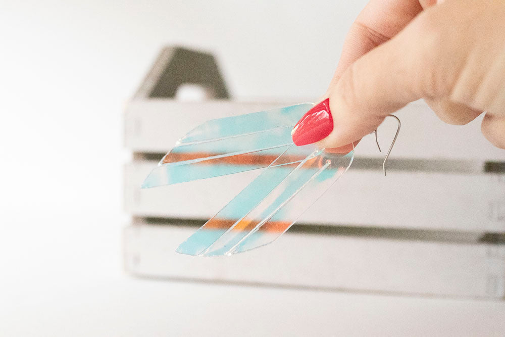 Leather Earrings / Fringe / Crystal Jelly