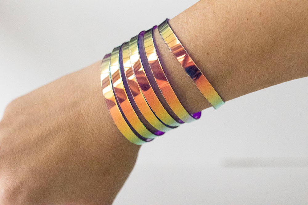 Leather Bracelet / Original Sliced Cuff / Ube Jelly