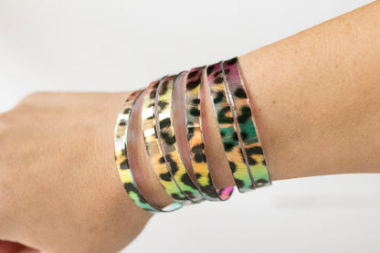 Leather Bracelet / Original Sliced Cuff / Party Animal Jelly