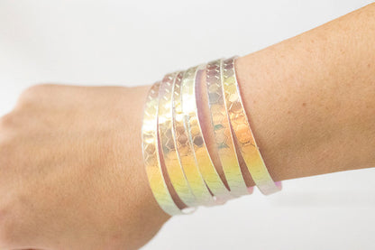 Leather Bracelet / Original Sliced Cuff / Honeycomb Prism Jelly