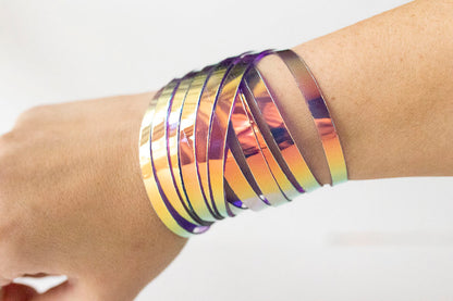 Leather Bracelet / Original Sliced Wrap Cuff / Ube Jelly