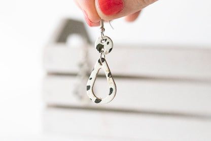 Leather Earrings / Hollow Droplets / Dottie Cork