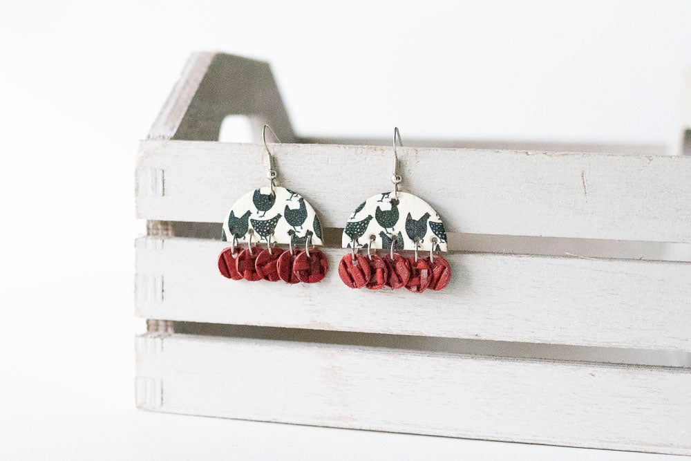 Leather Earrings / Isabella / Chicken Coop Cork