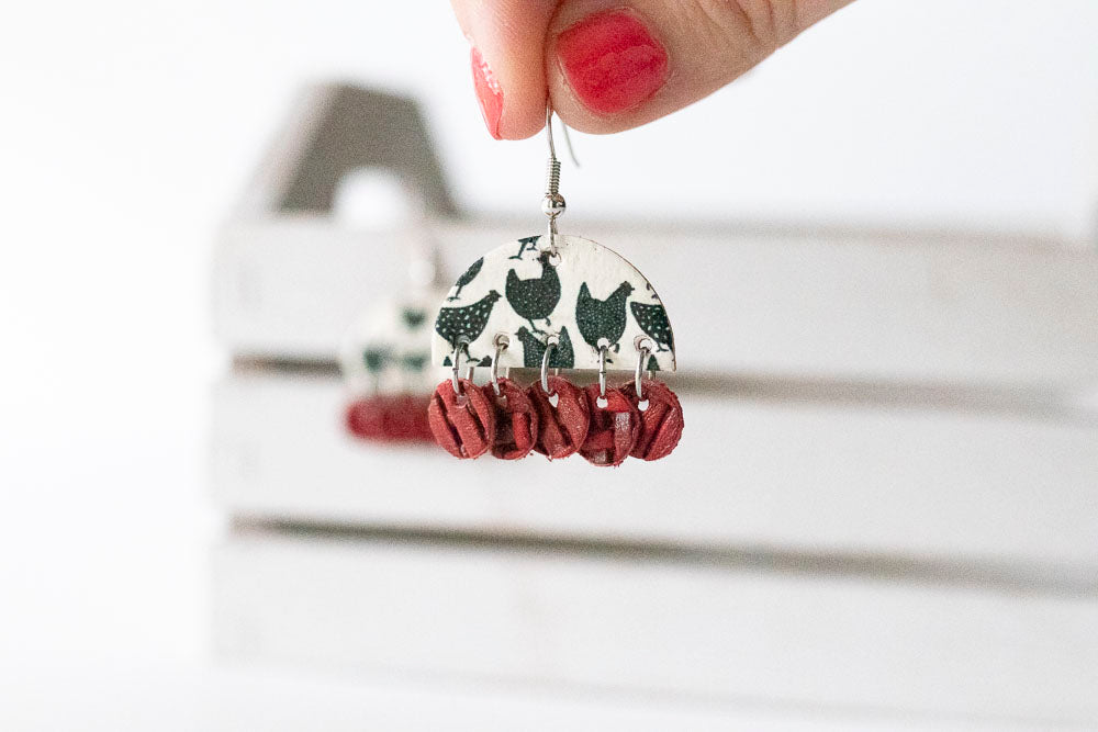 Leather Earrings / Isabella / Chicken Coop Cork