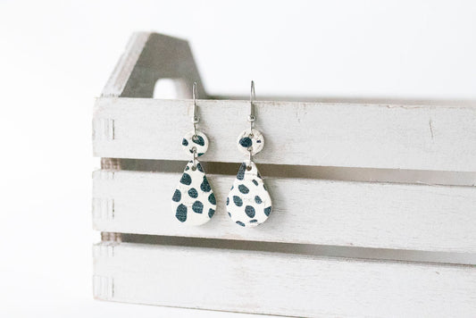 Leather Earrings / Droplets / Dottie Cork