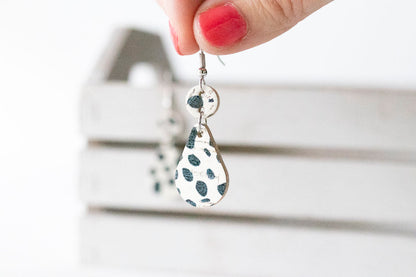 Leather Earrings / Droplets / Dottie Cork