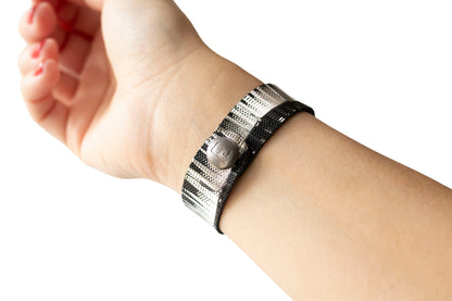 Leather Bracelet / Slim Cuff / Moonlight Deco