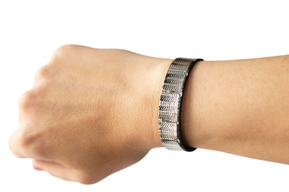 Leather Bracelet / Skinny Slim Cuff / Moonlight Deco