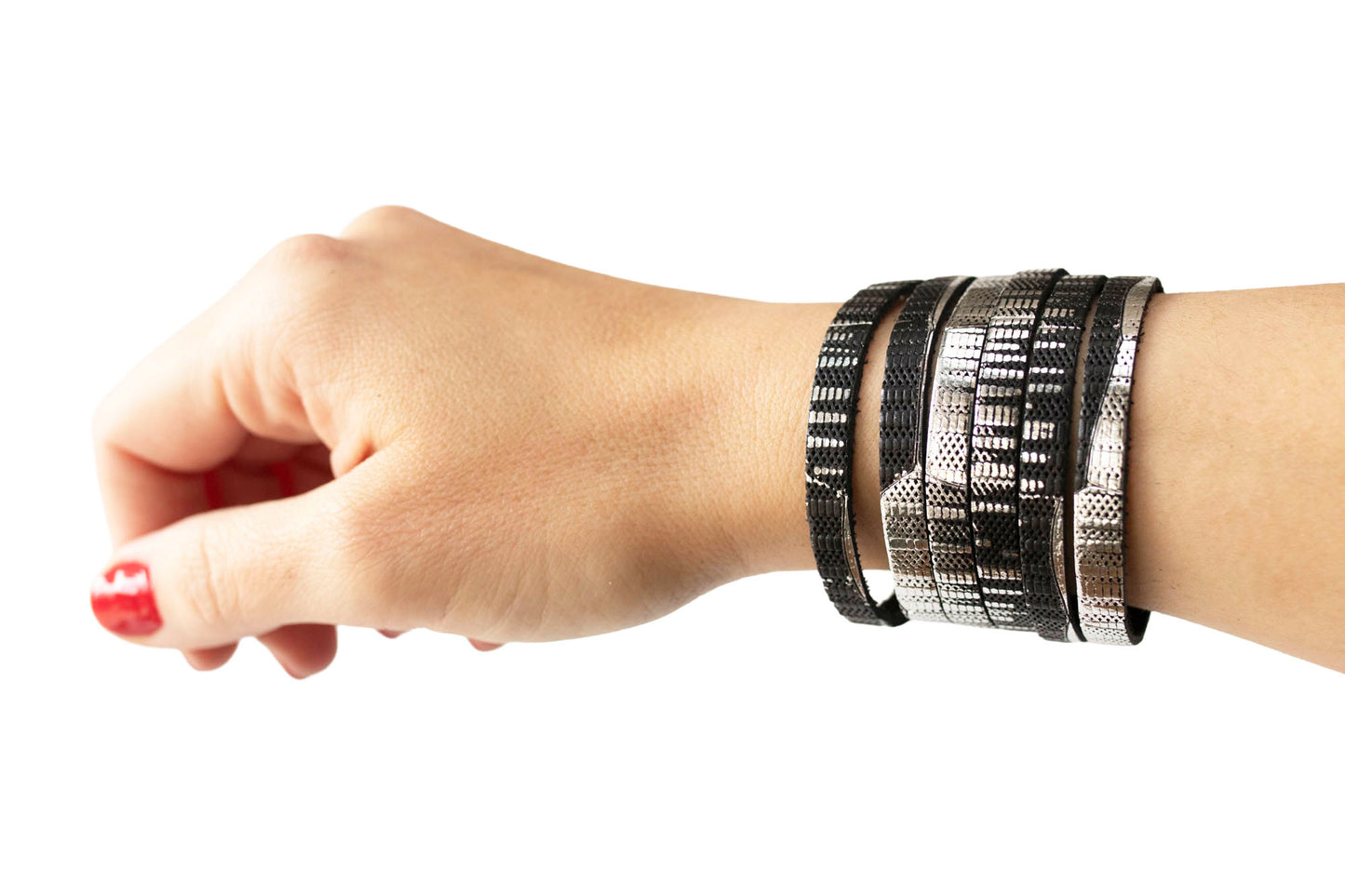 Leather Bracelet / Original Sliced Cuff / Moonlight Deco