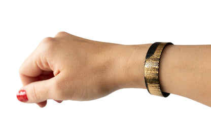 Leather Bracelet / Skinny Slim Cuff / Empire Gold