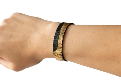 Leather Bracelet / Skinny Slim Cuff / Empire Gold