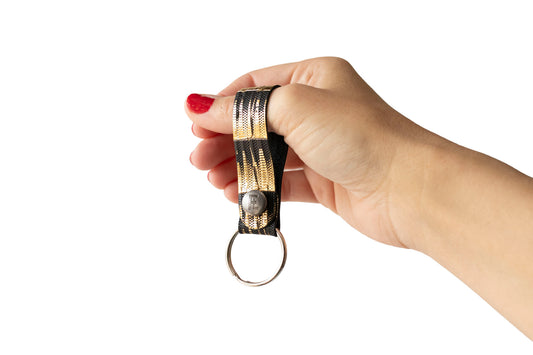 Leather Keychain / Snap Loop / Empire Gold