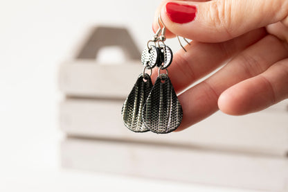 Leather Earrings / Droplets / Moonlight Deco