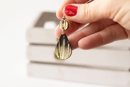 Leather Earrings / Droplets / Empire Gold