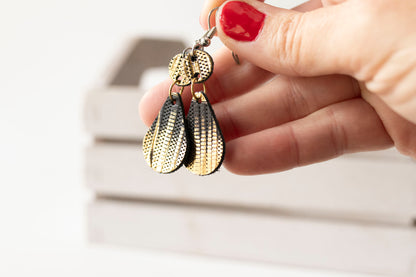 Leather Earrings / Droplets / Empire Gold