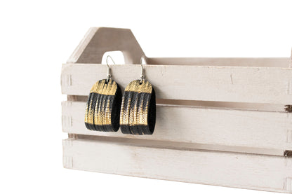 Leather Earrings / Mini Sliced / Empire Gold