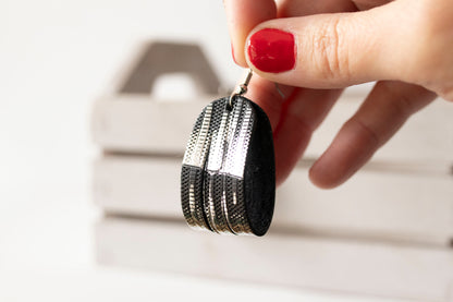 Leather Earrings / Mini Sliced / Moonlight Deco