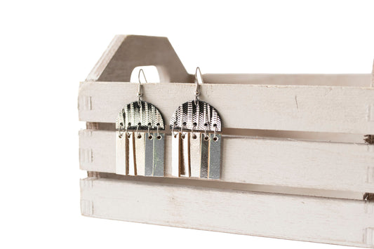 Leather Earrings / Cinque Luci / Moonlight Deco